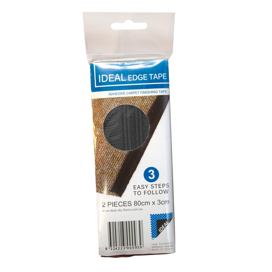 Ideal Diy Floors Black Binding Tape for Carpet Runner Edge 2 Pack - 80cm x 3cm