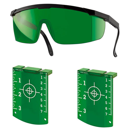 Lasertec Green Laser Targets and Glasses Combo Pack - 70mm x 97mm - 2 Pieces - Auzzistore