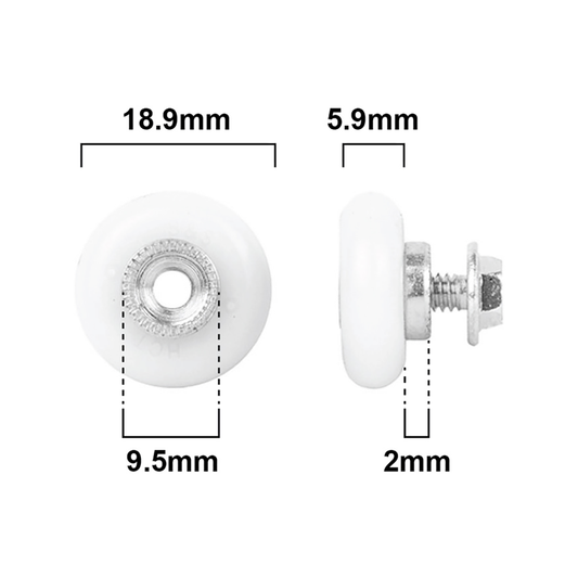 Rolltrak Radial Roller - 19mm - Acetal - Threaded Hub – view 2 - Auzzistore