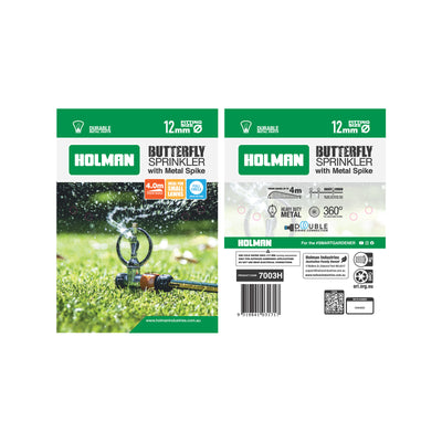 Holman Butterfly Sprinkler - Metal Spike 4m Spray Radius Durable