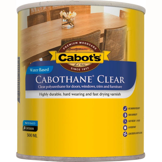 Cabot S Cabothane Clear Polyurethane - 500ml - Water Based - Satin Finish - Auzzistore