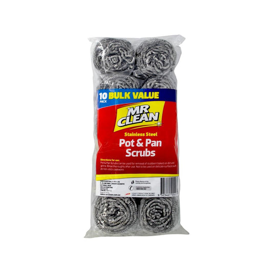 Mr Clean Pot and Pan Scrubs - 10PK - Stainless Steel - Long Lasting