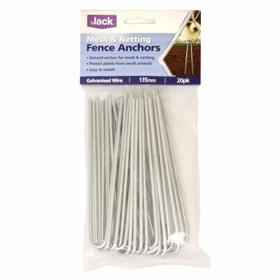 Jack Mesh Fence Anchors 20 Pack - Ground Anchor - Galvanised Wire - Durable