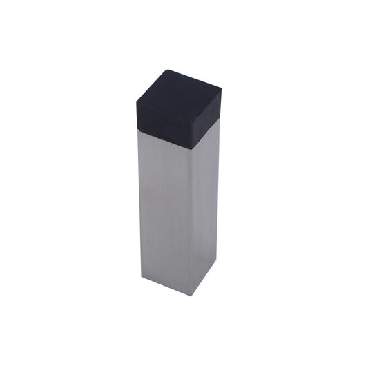 Adoored Door Stop - 20mm x 73mm - Metal - Satin Chrome Rubber Bumper - Auzzistore