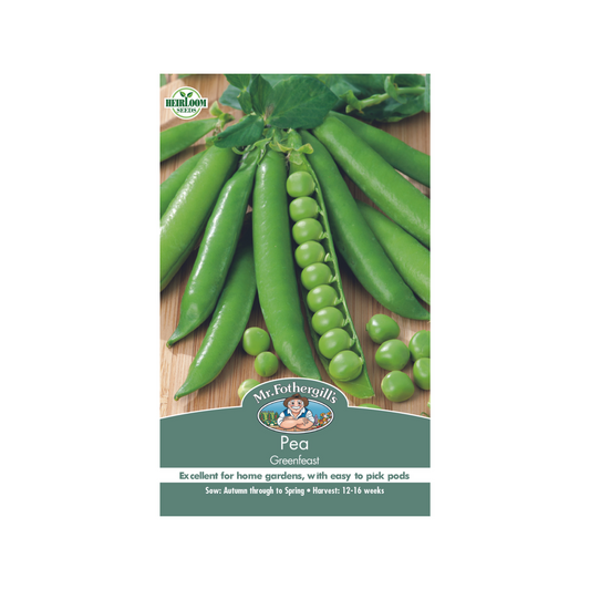 Mr Fothergill Greenfeast Pea Seeds - 14 Weeks - Hardy - Ideal for Freezing - Auzzistore