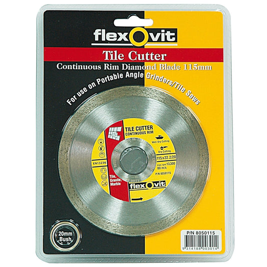 Flexovit Diamond Blade 115mm Metal Tile Cutter Wet Dry Use
