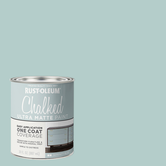 Rust Oleum Chalked Paint 887ml - Serenity Blue - Ultra Matt Finish – view 2 - Auzzistore