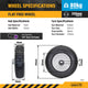 Easyroll 5/8 Inch 250 x 4 Flat Free Wheel - Steel Hub - Puncture Proof