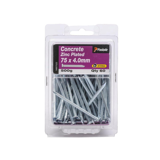 Paslode Concrete Nails 75mm 4mm Zinc Plated 60 Pack Holding Power - Auzzistore