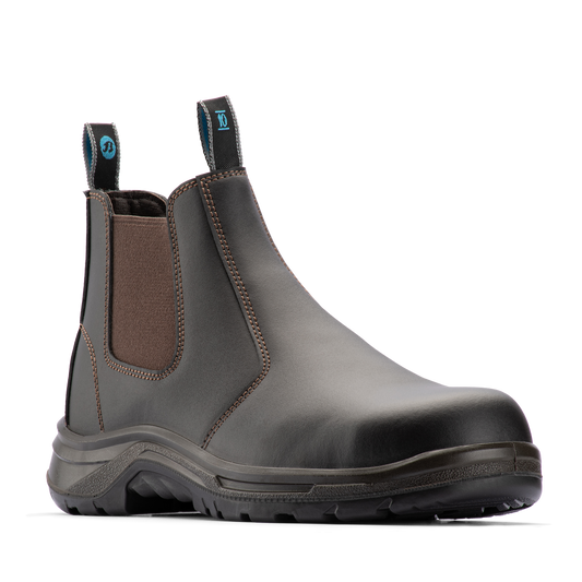 Bata Industrials Brown Meteor Pull On Safety Boot UK Size 10 - Steel Toe - Slip Resistant - Oil & Heat Resistant