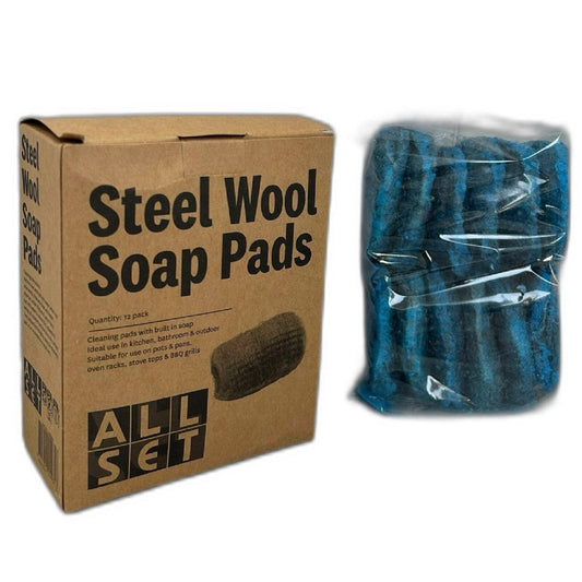 All Set Steel Wool Soap Pads 12 Pack - Cleaning Pads - Soft Steel - Streak-Free – view 2