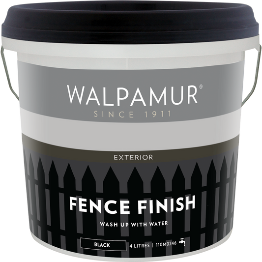 Walpamur Black Fence Finish - 4L - 200mm x 300mm x 200mm - Durable Coating - Auzzistore