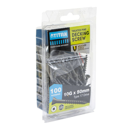 Titan 10g x 50mm Weather Force Deck Treated Pine Screws Qty 100 - Durable Corrosion Protection – view 2 - Auzzistore