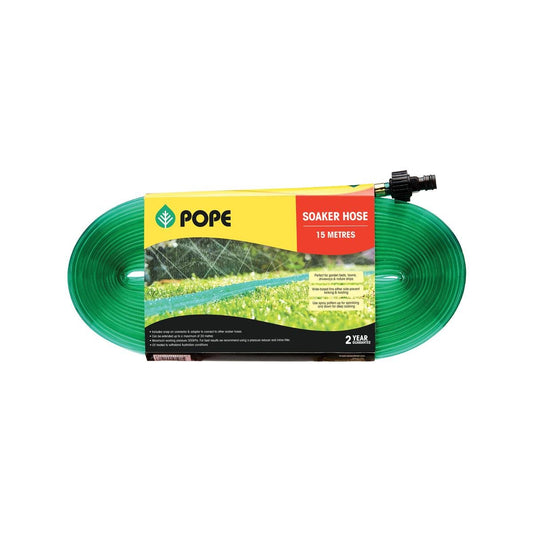 Pope Soaker Hose 15m UV Stabilised PVC Prevents Kinking And Twisting