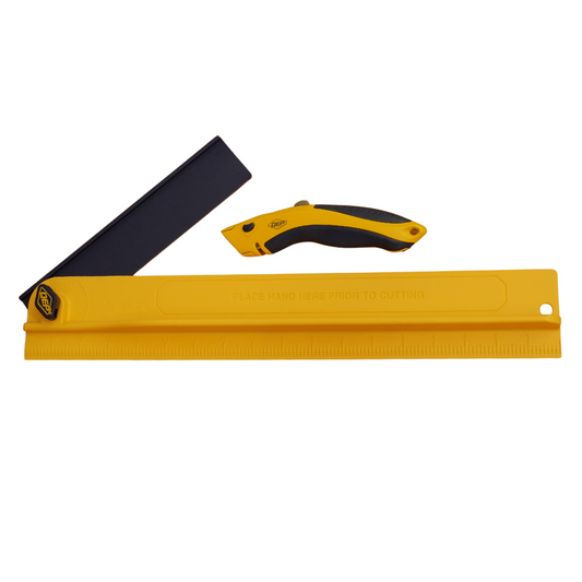 QEP Hybrid Vinyl Cutting Kit - 2 Piece Set - 455mm Safety Guide - Precision Cuts - Auzzistore