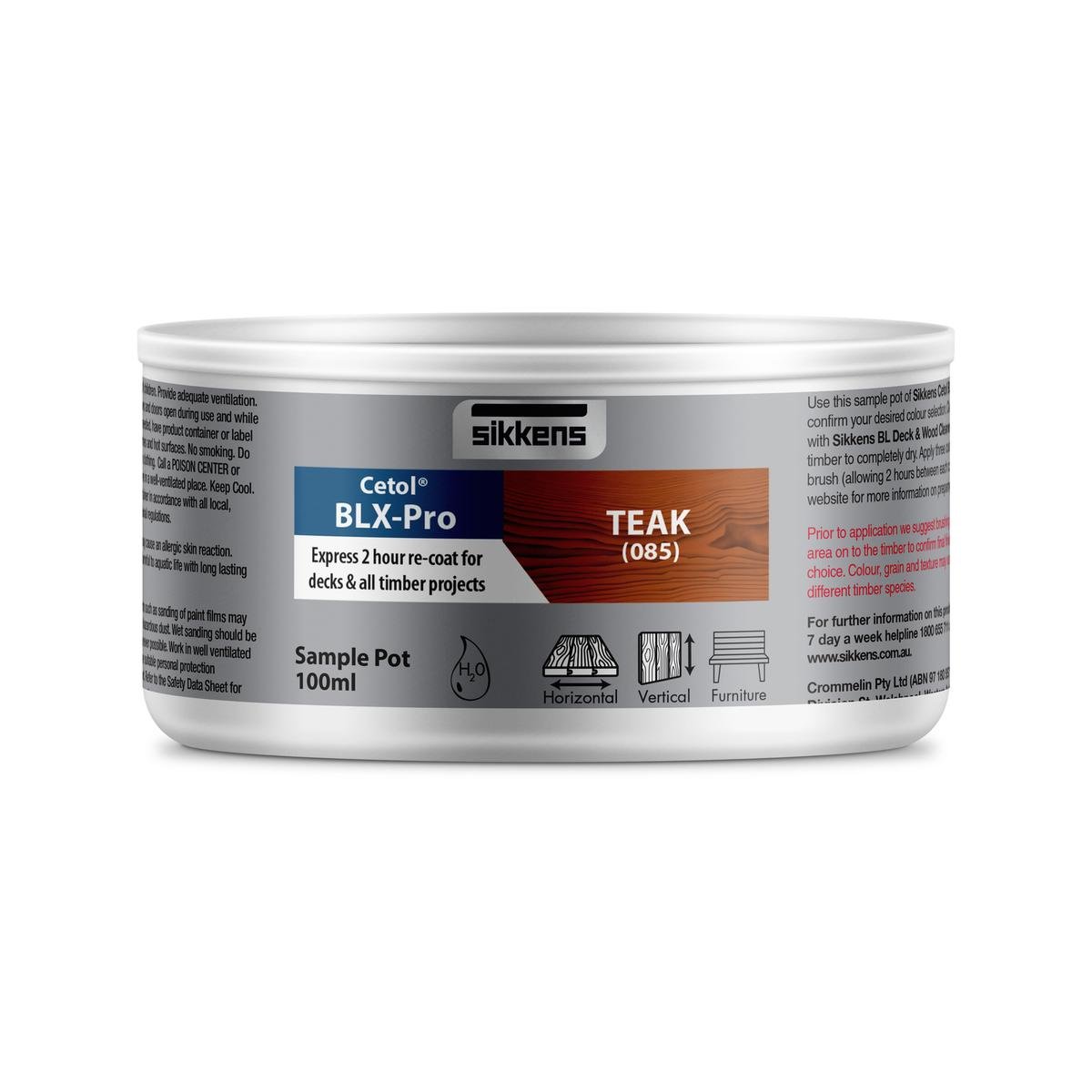 Sikkens Teak Cetol BLX Pro Timber Stain 100ml Water-Based Satin Finish