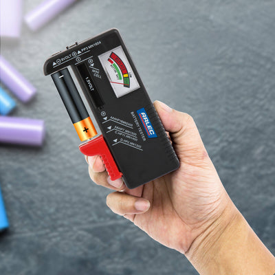 Arlec Battery Tester - Easy Read Colour Coded Meter - Plastic - Compact