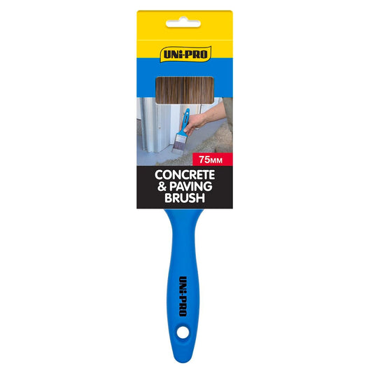 Uni Pro Concrete and Paving Brush - 75mm - Synthetic Filament - Solvent Resistant - Auzzistore