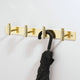 Adoored 4 Hook Brass Knurled Deco Hook Rack - 400mm x 40mm x 65mm - Durable