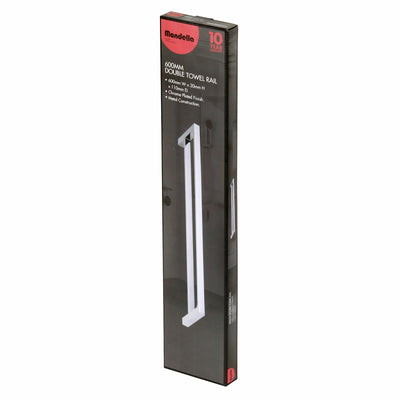 Mondella Rumba Double Towel Rail 600mm Metal Chrome Bold Style