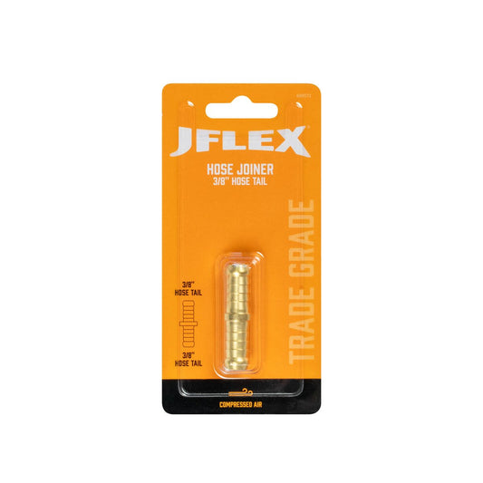 Jflex 3/8" Hose Tail Joiner - Heavy-Duty Brass - Dual Barb Grip - 10mm – view 2 - Auzzistore