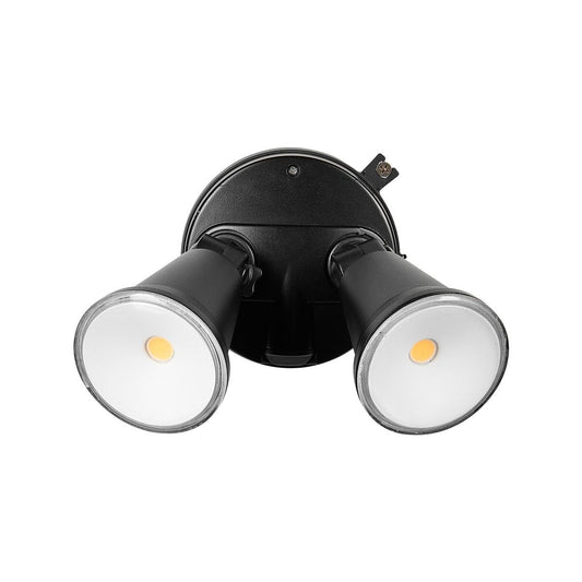 Brilliant Black Lamy DIY Twin Security Light - 1600 Lumens - Weather Resistant - Adjustable Heads - 330mm x 150mm x 120mm - Auzzistore