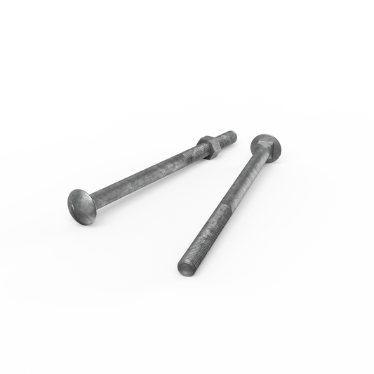 Zenith Hot Dip Galvanised M12 x 200mm Cup Head Bolts Nuts Each - Auzzistore