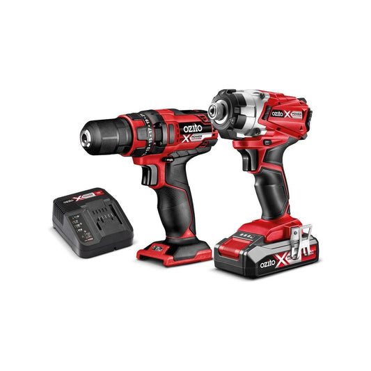 Ozito Cordless Compact Drill & Impact Driver Kit - 18V - Plastic - DIY Use - Auzzistore