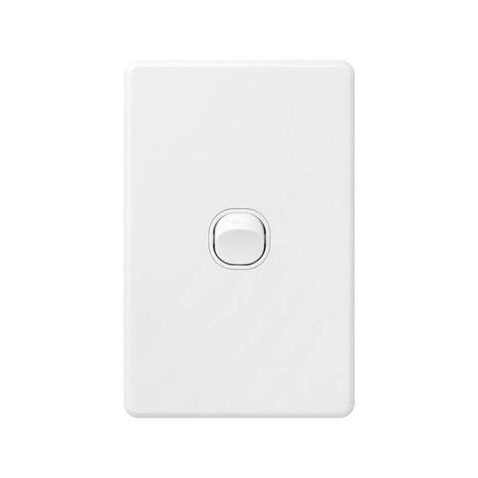 Deta X6 White Single Vertical Switch - 1 Gang - Polycarbonate - Durable - Auzzistore