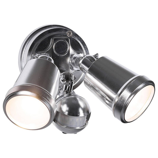 Brilliant Nickel Raptor III Twin Security Light - 20W - Adjustable Heads - PIR Sensor - Outdoor Use – view 2