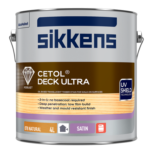 Sikkens Natural Cetol Deck Ultra 4L - 210mm x 190mm x 210mm - Satin Finish - Auzzistore