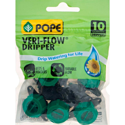 Pope Veri-Flow Dripper - 10 Pack - Polypropylene - Adjustable Flow - Auzzistore