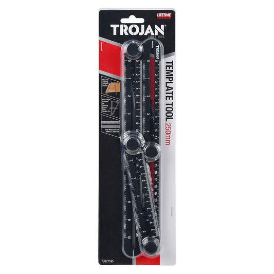 Trojan 250mm Template Tool - Dual Graduations - Lightweight - Tool-Free Adjustment - Auzzistore