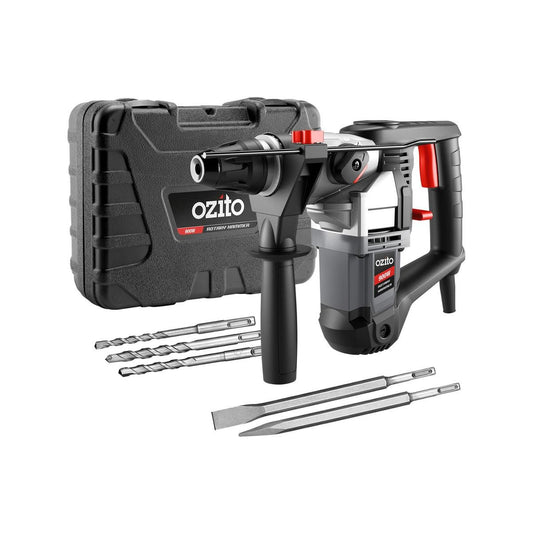 Ozito 900W Rotary Hammer Drill Kit - 3.5J Impact Energy - 5 SDS+ Accessories - Auzzistore
