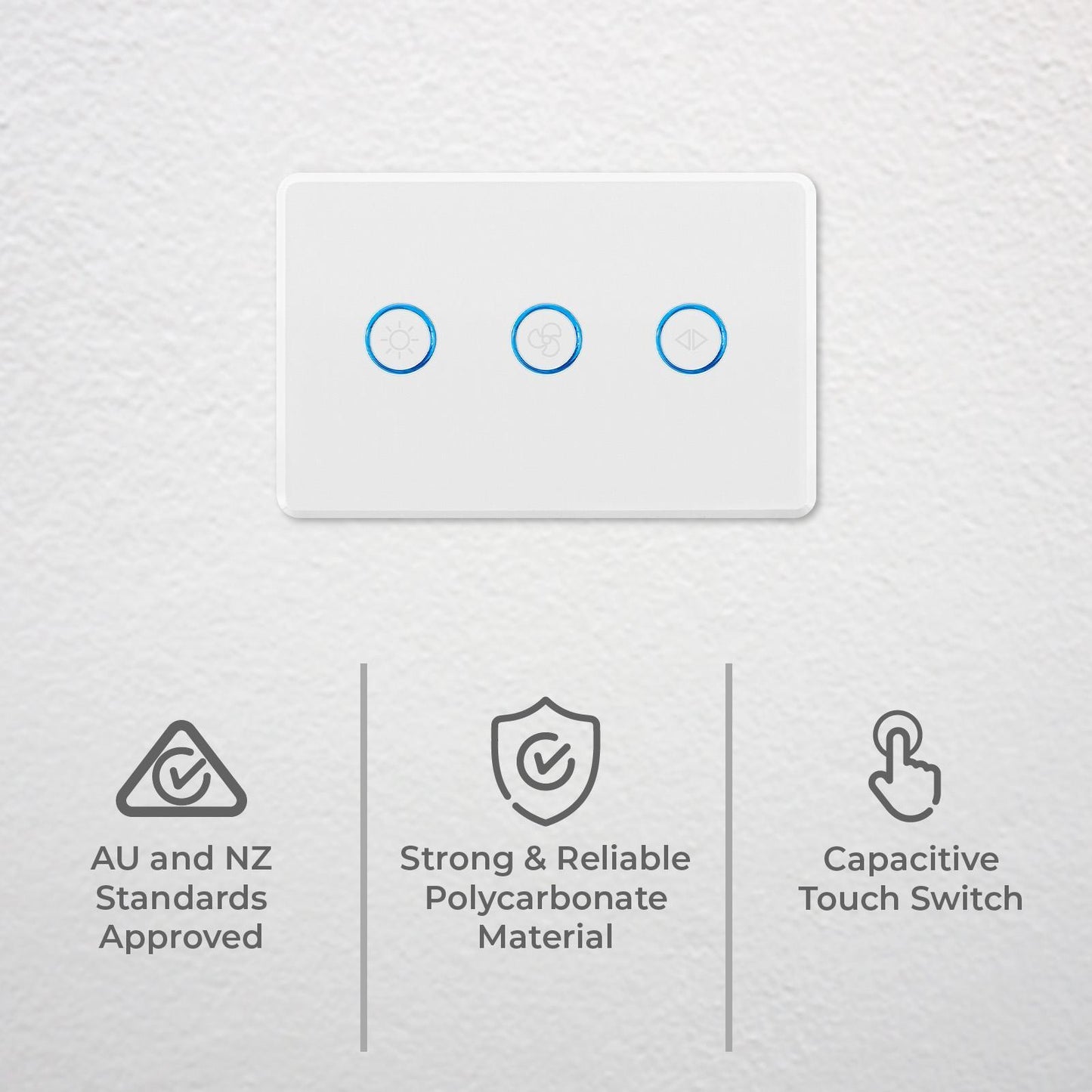Deta Touch Activated Fan Speed Controller With Light Switch