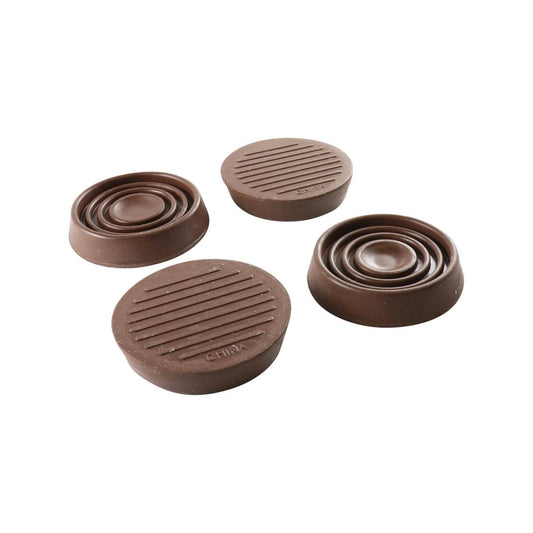 Surface Gard Castor Cups - 37mm - Brown Rubber - 4 Pack - Floor Protection - Auzzistore