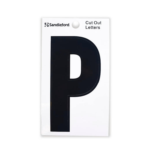 Sandleford 85mm Black Cut Out Self Adhesive House Letter P - Auzzistore
