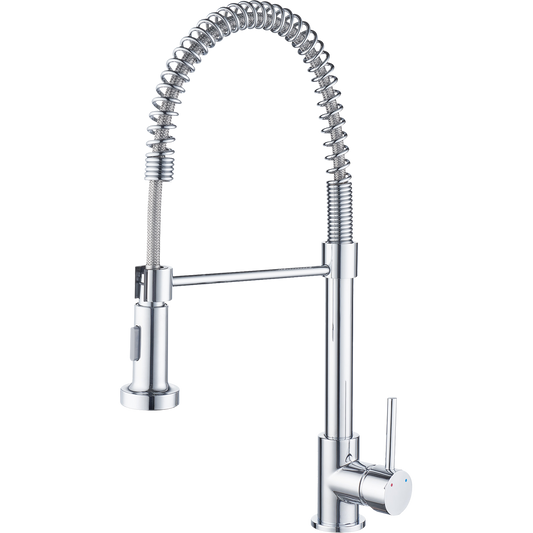 Estilo 35mm Chrome Coil Dual Function Tall Pull Down Sink Mixer - 500mm - Water Efficient