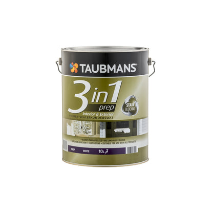 Taubmans 10l White 3 In 1 Interior And Exterior Primer Undercoat Sealer