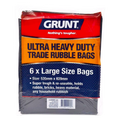 Grunt Rubble Bags - 44L - Polythene - Super Tough - 6 Pack
