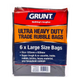 Grunt Rubble Bags - 44L - Polythene - Super Tough - 6 Pack