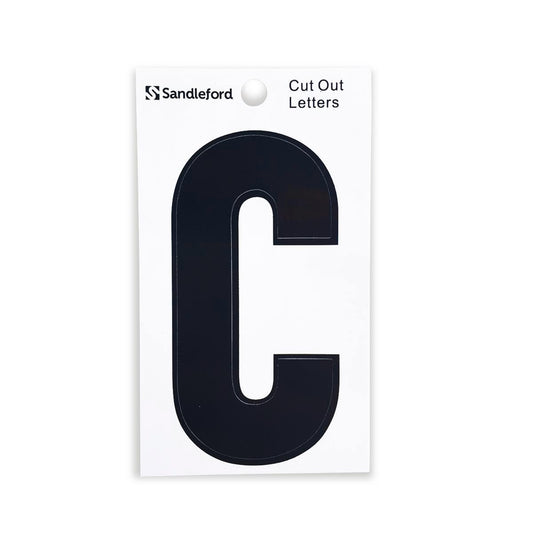 Sandleford 85mm Black Cut Out Self Adhesive House Letter C - Auzzistore