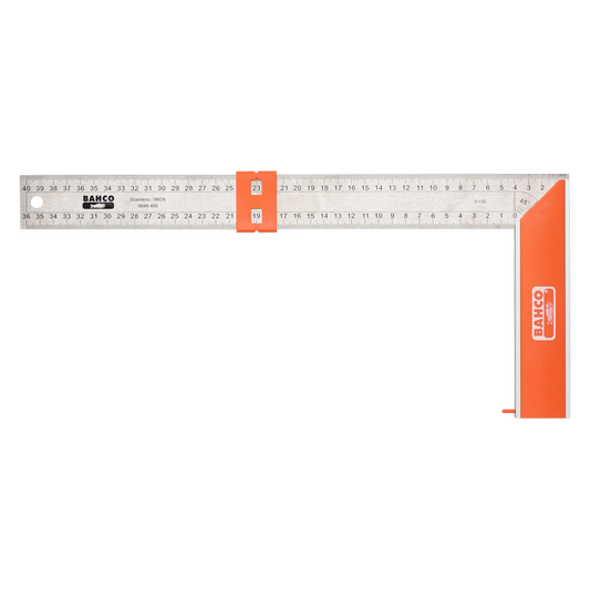 Carpenter Square - Stainless Steel Blade - Sliding Marker - 400 mm - Accurate Measurements – view 2 - Auzzistore
