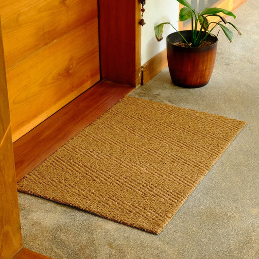 Coir Indoor Mat - Chevron Flat Weave - 45 x 75cm - Non-Slip - Natural – view 2