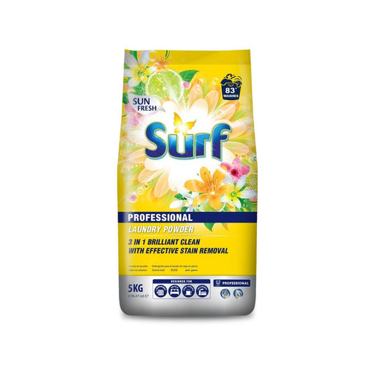 Surf Professional Laundry Powder 5kg - Sun Fresh - 83 Washes - Stain Removal - Auzzistore