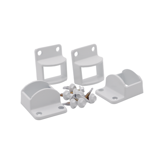 Protectoral Aluminium Pool & Garden Fence Brackets 4 Pack - 38x25mm - Pearl White - Rust-Resistant - Auzzistore