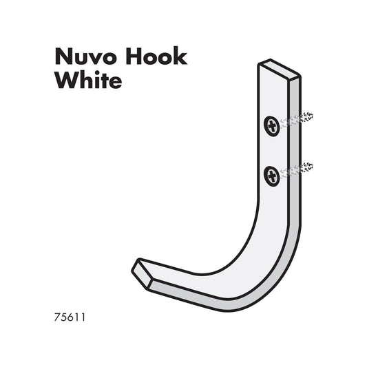Adoored White Nuvo Deco Hook - 29mm Aluminium - Timeless Design – view 2