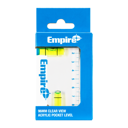 Empire Pocket Level - 96mm Clear Acrylic - Durable - Accurate Measurement