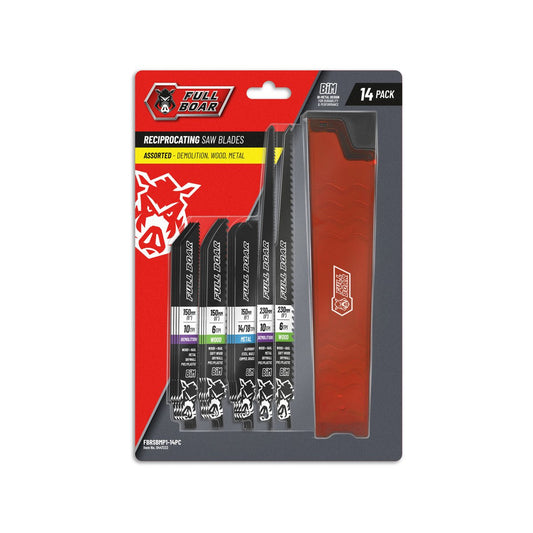 Full Boar 14 Piece Reciprocating Saw Blade Set - Bi-Metal - 300mm x 280mm x 205mm – view 2