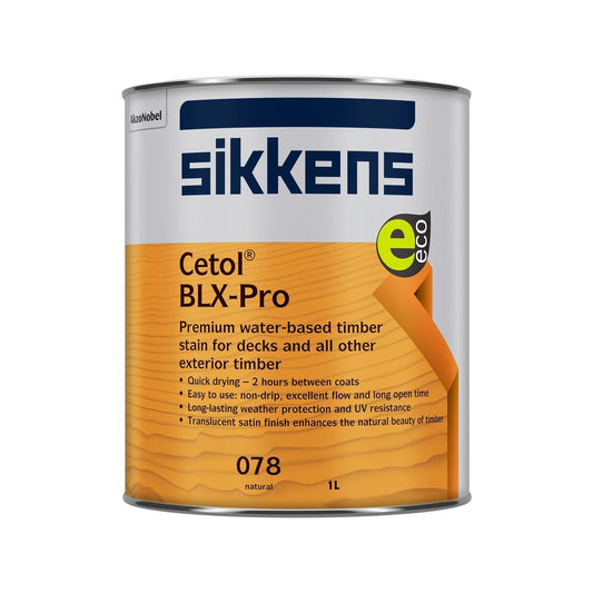 Sikkens Natural Cetol Blx Pro Timber Finish 1L - Water Based - Natural 078 - Quick Drying - UV Protection - Auzzistore